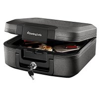 SentrySafe Fire Safe Waterproof Fire Resistant Chest, .28 Cubic Ft., 8.5" x 12.8" x 4.4"