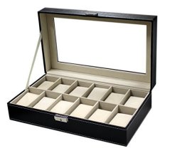 Soydnee Large Black Leather Watch Box