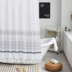 Uphome Tassel Stall Shower Curtain