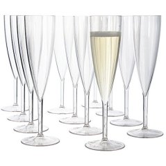 US Acrylic Plastic 5-oz Champagne Flutes, Set of 12