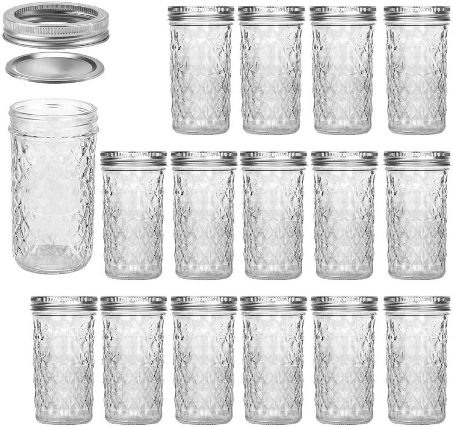 VERONES Mason Canning Jars, 12 oz.