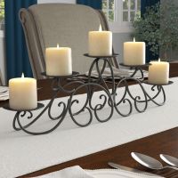 Fleur De Lis Living Vintage Small Iron Candelabra