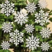 Kockuu White Snowflake Ornaments