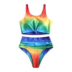 ZAFUL Women's Scoop Neck Two Pieces Swimsuit